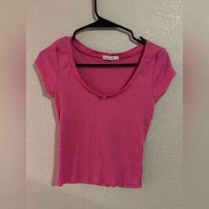 Pink Scoop Neck Top